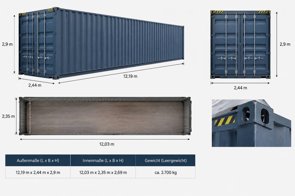 40-fuß-container maße in meter: wichtige abmessungen für die containerhaus-planung